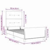 vidaXL Boxspring bed met hoofdeinde Donkerblauw 90 x 200 cm Fluweel