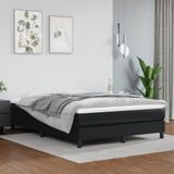 Maison Exclusive - Sommier à lattes de lit avec matelas noir 140x190 cm similicuir