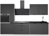 Vicco Complete keukeneenheid Fame-Line, Donkergrijs/Wit, 310 cm, WB Antraciet