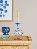 Bloomingville Phila Blue Glass Candlestick 11cm
