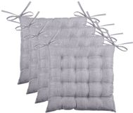 Stof Textile BEA stoelkussen - 4x - grijs - 40 x 40 x 4 cm