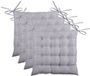 Stof Textile BEA stoelkussen - 4x - grijs - 40 x 40 x 4 cm