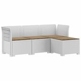 vidaXL 4-Zitter Tuin Sofa met Kussens Rattan Look PP Wit