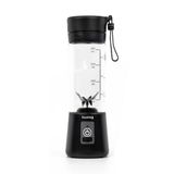 mPTech Huslog Draagbare blender, draadloos, 180 W, 470 ml, 6 messen van roestvrij staal, oplaadbaar, USB-C/USB-A, veiligheidsvergrendeling, compact met handvat, smoothiemixer voor fruit, ijs, eiwitshakes, zwart