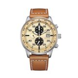 Citizen Aviator Chrono Beige en Bruin Herenhorloge - Ref. CA0880-15X