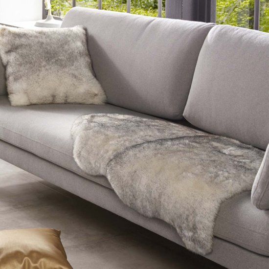 Mint rugs Decoratievacht Imitatiebont Superior 103346 120x170 cm Grijs & Wit