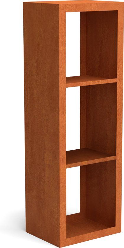Geroba Egura Cortenstaal Houtopslag Onderverdeling 3 Vakken 500x385x1500 mm