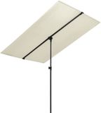 vidaXL Parasol met aluminium paal 2x1,5 m zandwit