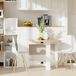 Table extensible en bois chêne blanc 103x76x73.5cm, table pliante de salle à manger
