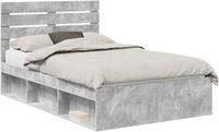 vidaXL Bedframe gris béton 120 x 200 cm pin massif