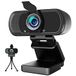 GoHZQ Webcam met microfoon 1080P HD-webcam met privacyhoes en statief, streaming computer webcamera met 110 graden brede kijkhoek, USB PC webcam voor video-oproepopnameconferencing