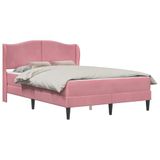 vidaXL Bedframe met hoofdeinde Roze 160 x 200 cm Fluweel