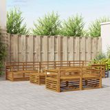 vidaXL - Hoek loungeset - 8 zitplekken - Naturel - Massief Acacia Hout