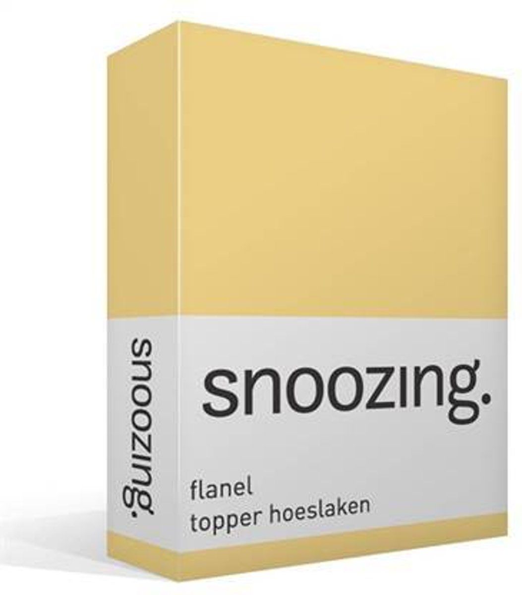 Snoozing flanel topper hoeslaken - Lits-jumeaux (160x200 cm) - Geel