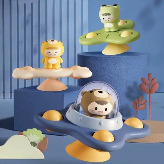 FEMUR Spinner Fidget Toy - UFO - 3-Pack - Sensory Toy for Kids - Sound Feature - BPA Free