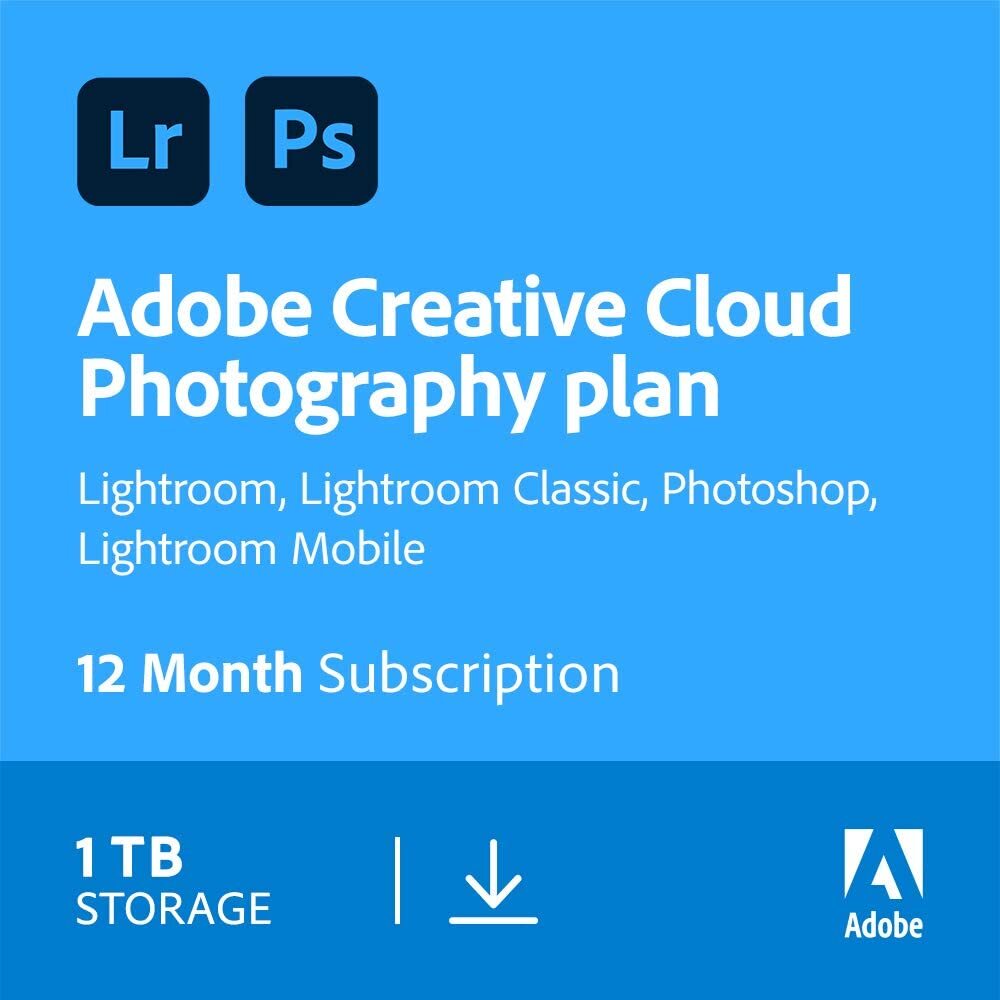 Adobe Photography Plan (Photoshop CC + Lightroom CC) | 1 Gebruiker | 1Jaar | 1TB cloudopslag