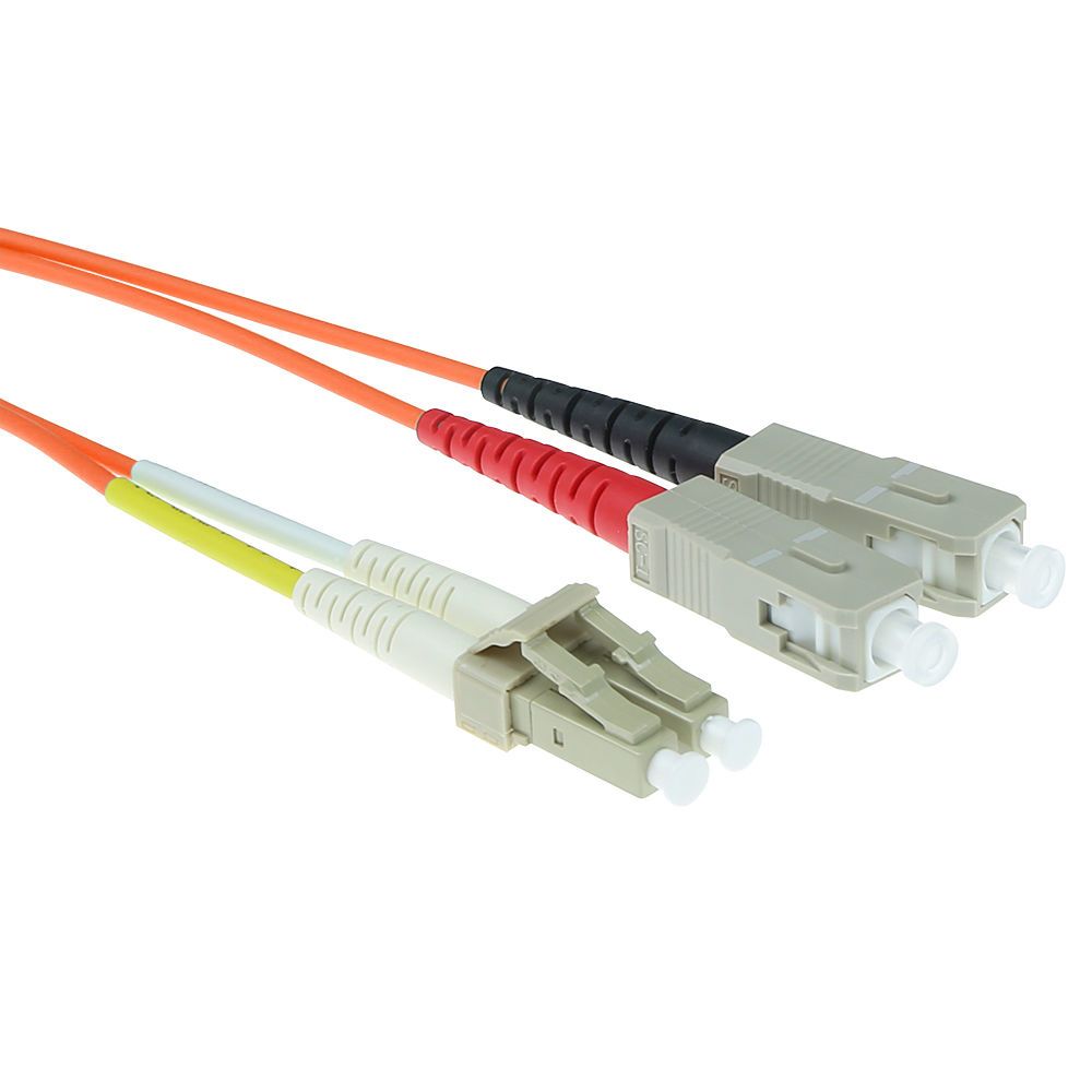 ACT Glasvezel patchkabel Duplex LC/SC 2m Oranje OM1