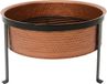 Brasero - Foyer de terrasse - Poêle de terrasse - Brasero bol - Cheminée de jardin - Panier à feu - Brasero extérieur - Fer avec support Cuivre - 56x37