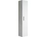 Badplaats Badkamerkast Pluto 30 x 30 x 150 cm – Beton met Wit Mat – Hangende Kolomkast Hoog met 1 Deur