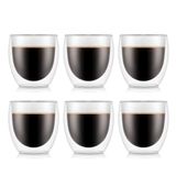 Bodum 4558-10-12 Pavina 6-delige glazenset (dubbelwandig, geïsoleerd, 0,25 liter) transparant