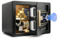 SereneLife Home Safe Box | Electronic Fingerprint Access, Money Safe for Home & Office, Touchscreen Keypad & Lock, Steel, Includes 2 Master Keys