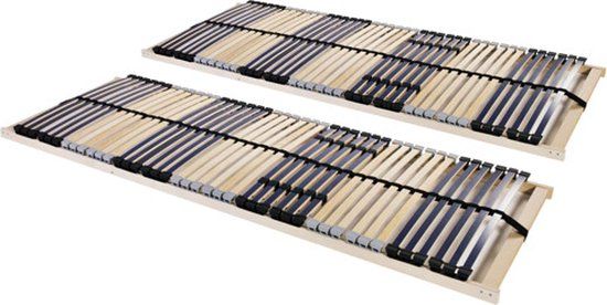 vidaXL Lattenbodems - 2 stuks - 42 latten - 7 zones - 90x200 cm