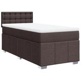 VidaXL Boxspringbed met matras, donkerbruin, 90x200 cm