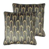 furn. Blauweregen polyester gevulde kussens (Twin Pack), houtskool, 50 x 50 cm
