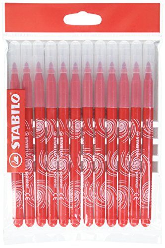 Stabilo Power - Schoolpack Navulling van 12 Vilt-Tip Pens, Medium Tip rood