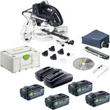 Festool KAPEX KSC 60 EB-Basic scie à onglets et coulissante sans balai 18 V / 36 V 216 mm + 4x batterie 8,0 Ah + chargeur double + Systainer