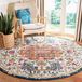 Safavieh Bohemian Indoor Hand Tufted Abstract Collection, ABT340, in Ivory / Orange, 122 x 122 cm