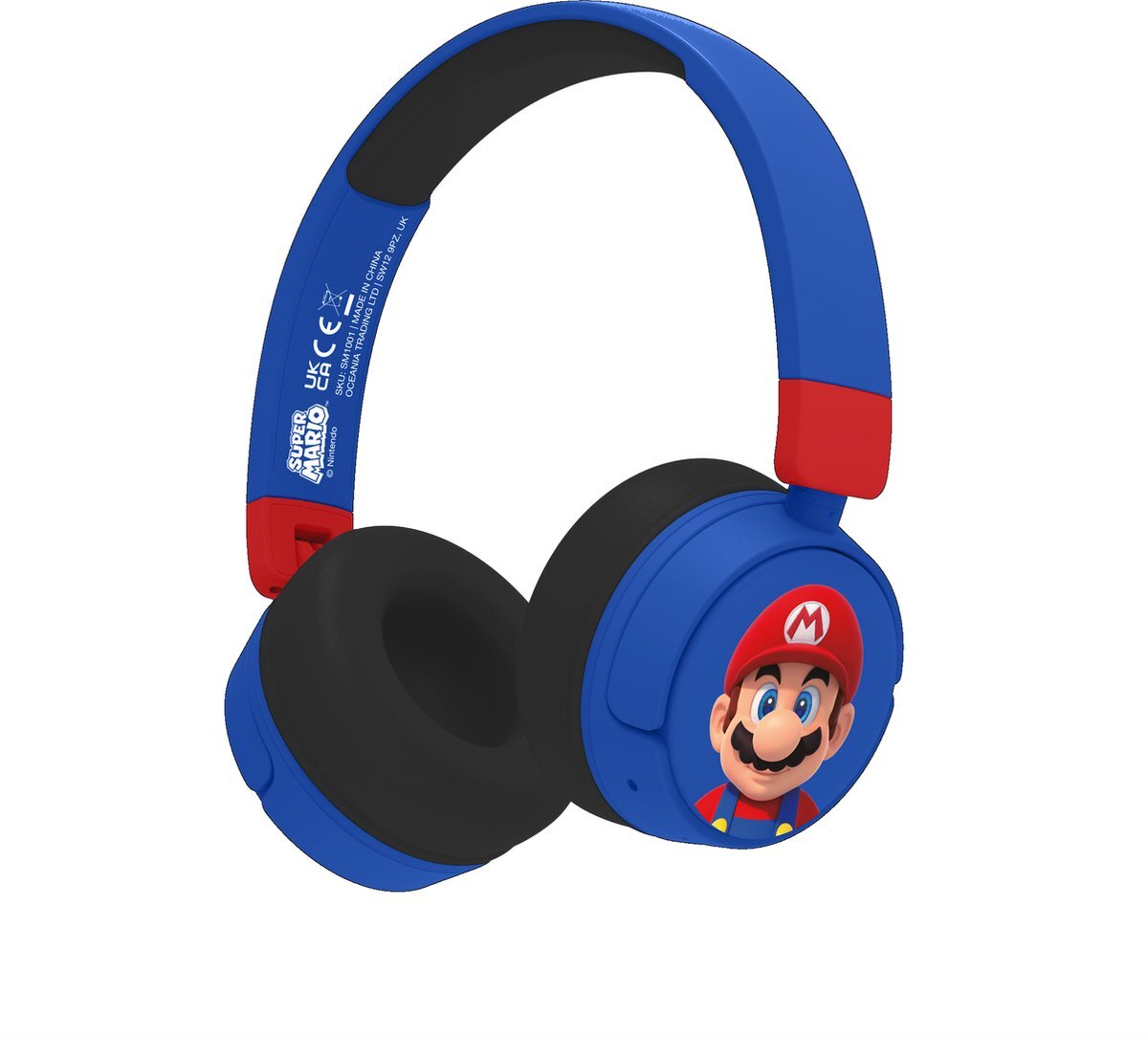 OTL Technologies Super Mario It's me - draadloze junior koptelefoon - volumebegrenzing - microfoon - inklapbaar - lange speeltijd blauw