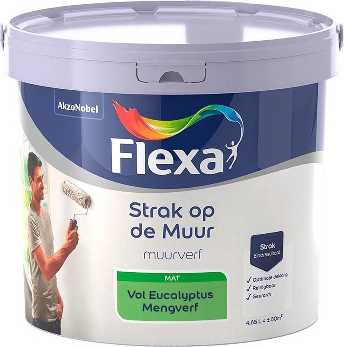 FLEXA Strak op de muur - Muurverf - Mengcollectie - Vol Eucalyptus - 5 Liter