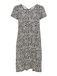 Only Onlbera Back Up S/S Dress JRS Noos Robe de loisirs pour femmes, Noir/Aop: Eggnog Leo