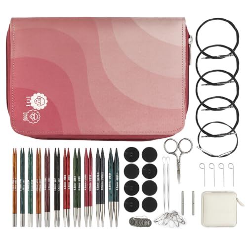 KnitPro Dreamz verwisselbare naaldenset - paar rondbreinaalden van 11x13 cm met accessoires Dreamz-set, kleurgecodeerd voor beginners, professionals en geschenkdoos