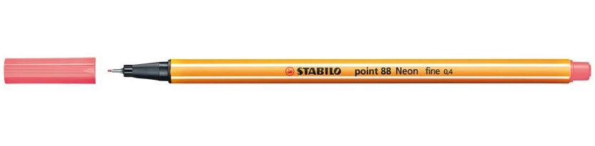 Stabilo point 88 Neon Fijnschrijvers oranje, rood