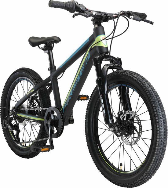 Bikestar Kinderfiets MTB Sport 20 inch - Zwart/Groen - 7 Versnellingen