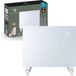 Varin® Smart Design Chauffage électrique - 1500 Watt - 65x55cm - Verre blanc brillant - IP24 - Avec thermostat - Montage mural ou sur roulettes