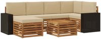 vidaXL - Hoek loungeset - 6 zitplekken - Natuurlijk en beige - Polyester