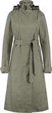 AGU Trench Coat Long Regenjas Urban Outdoor Dames - Groen - S