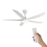 Woox Plafondventilator met licht, 137 cm, moderne ventilator in houtkleur, dimbare led, 3000 K - 6000 K, met afstandsbediening, omkeerbaar, 6 snelheden, stil, voor slaapkamer en woonkamer