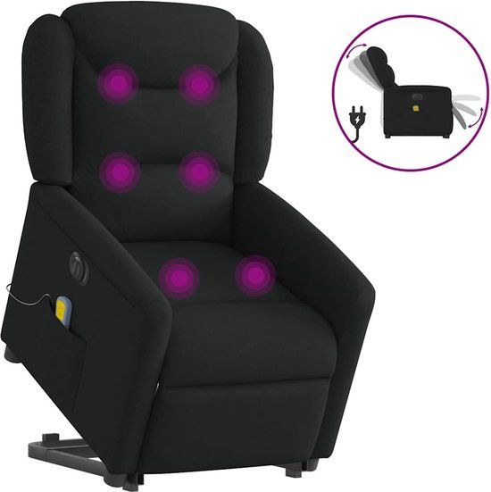 vidaXL Sta-op-massagestoel elektrisch verstelbaar stof zwart