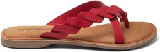 Lazamani Avi Femme Pantoufles Cuir Rouge