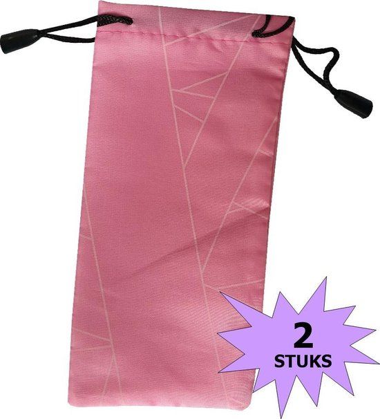 Fako Bijoux® - Brillenhoes - Brick - 18x9cm - Roze - 2 Stuks
