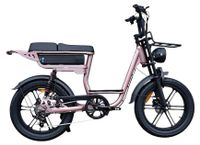 V20 Comfort - Elektrische Fatbike incl. kettingslot - 20 inch - 250W motor - Actieradius tot 60 km - 7 versnellingen - Hydraulische schijfremmen - 720Wh accu - Roségoud