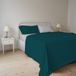 Beddengoedset voor tweepersoonsbed, 100% natuurlijk katoen, kleur: natuurlijke kleur, gemaakt in Italië, hoeslaken, laken 240 x 300 cm en kussenslopen met overslag, petrolgroen/lichtgrijs