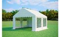 Tonnelle 4x4 m PREMIUM – PVC 500 g/m², ignifuge, cadre au sol + renforts de toit, jusqu'à 32 personnes - Blanc