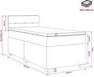 vidaXL Boxspringbed met matras en blauwe LED-verlichting, 100 x 200 cm, gestoffeerd