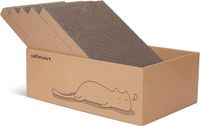 Merkloos / Sans marque Wan GmbH 5-Piece Cardboard Cat Scratching Post with Box - Reversible Scratch Pad for Kittens - Wavy Scratching Post Bed