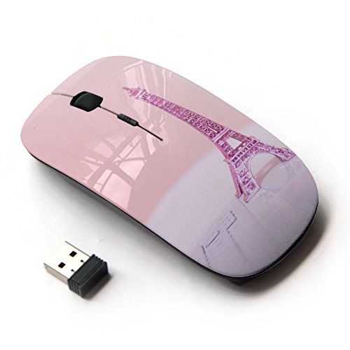 KawaiiMouse - Draadloze Muis - Eifel Paris Pink Perzik Frankrijk - 2022 Model